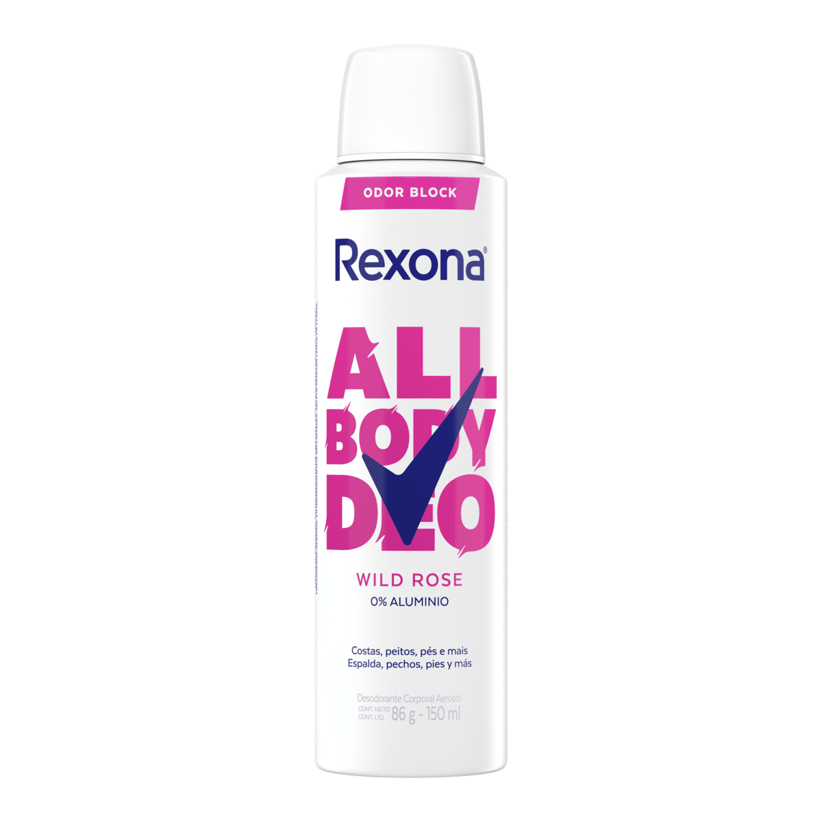 Desodorante Aerossol Rexona All Body Deo Wild Rose 150ml